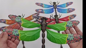 Metal Dragonfly Wall Decor, 4 Pack 13 inch Metal Dragonflies Wall Art Hanging Sculpture Decorations for Outdoor, Yard Patio Fence Garden Outside Decor