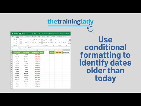 Format dates in Excel that are before today