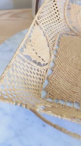 Vintage Lacy Woven Basket ~ Wicker ~ Grass Weave With Handles ~ Boho Chic - Etsy