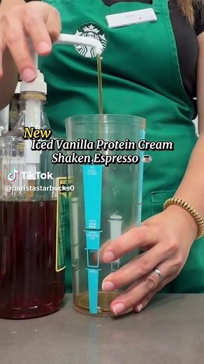 Iced Vanilla Protein Cream Shaken Espresso – Starbucks Barista Recipe