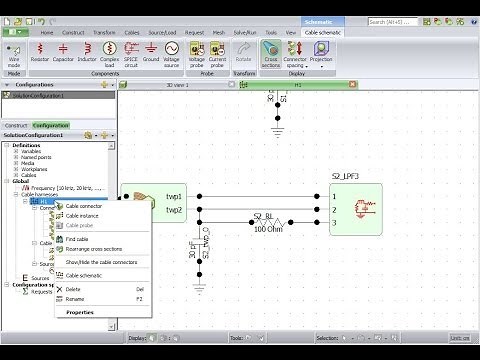 Demonstration of Cable Modelling Features in CADFEKO