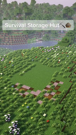 Survival Storage Hut in Minecraft: Build Tutorial