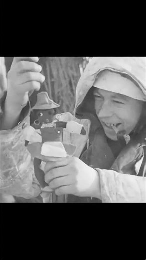 German soldiers receiving letters from home and are playing in the snow
