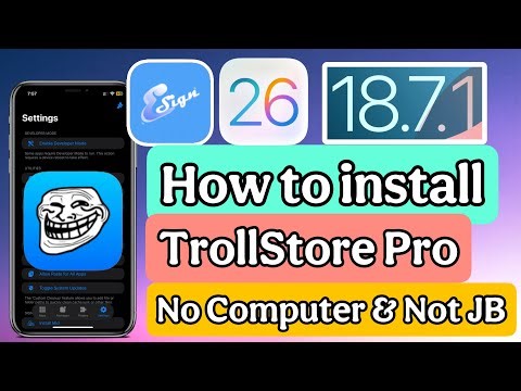 How to install TrollStore Pro on iOS 18.7.1/17.7.10/16.7.12/15.8.5 No Computer required & Not JB