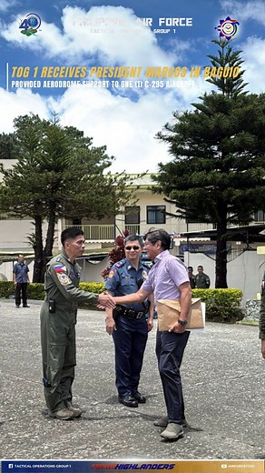 TOG 1 provided aerodrome support at Loakan Airport, Baguio City, to one (1) C-295 aircraft ferrying President Ferdinand R. Marcos Jr. and his party during his visit to the rock shed project at Camp 6, Kennon Road. #TOG1 #YourAirForceOfTheNorth #TeamHighlander#FOCUSPAF | Tactical Operations Group 1, TOW NOL