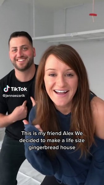 In honor of National Gingerbread House Day, this is a throwback video of @Alex Mandel and I attempting to make a lifesize gingerbread house 🤣 #gingerbreadhouse #DIY #christmas