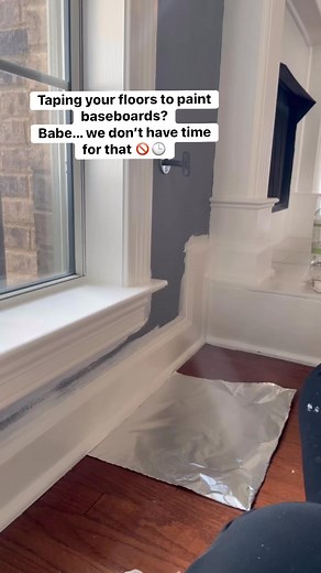 If you’re still taping floors just to paint baseboards… I have a life-changing hack for you.Aluminum foil. Yup. The stuff you wrap last night’s leftovers in. Press it down, paint, then fold scoot it along as you go.(Also works with file folders, wax paper, sheet protectors… whatever’s in arm’s reach. We love resourceful energy.) Home projects don’t need to be complicated just smart.And if DIY has felt overwhelming or like something only “Pinterest people” can pull off… I promise you, you’re way 