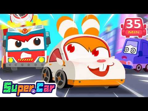 Happy Easter! Let's Chase the Mischievous Bunny Cars! | Rescue Cartoons & Kids Cartoons | SuperCar