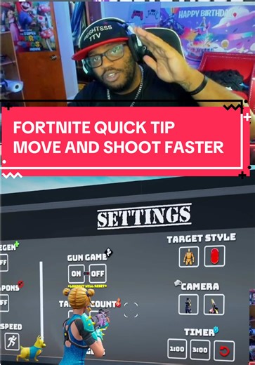 FORTNITE QUICK TIP OF THE DAY: LEARN HOW TO MOVE FASTER WHILE LOOKING FOR KILLS FASTER!💪🏾🔥 #fortnite #fyp #quicktips #gaming #vbucks