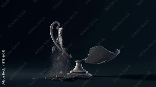 Trophy shatters in slow motion, capturing dramatic destruction and motion