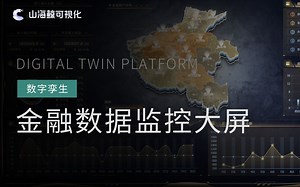 数字孪生 智慧金融 3D 金融数据监控可视化大屏|山海鲸可视化