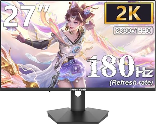 27 Zoll Curved Gaming Monitor, 165Hz, 2K QHD (2560x1440), HDR, 99% sRGB, FreeSync, Blaulichtfilter, VESA-Montage, HDMI 2.0 & DP 1.4, Neigungsverstellung, 16:9 PC Bildschirm