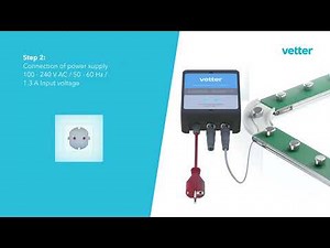 Speed control of the Vetter small conveyor with the VR-24-SW-11 setpoint device with voltage supply