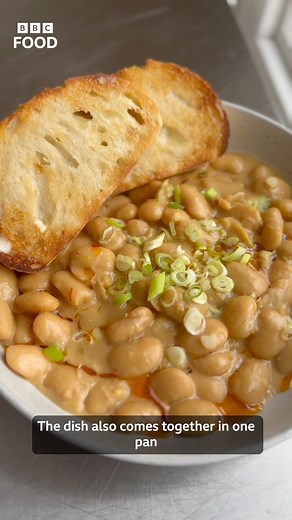 Brin's 10 minute butter bean stew is a real WFH win. Ready in 10 minutes, it’s fragrant and full of fibre. https://www.bbc.co.uk/food/recipes/asian_butter_beans_99607 | BBC Food