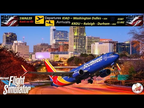 FS2020 | VOANDO NOS USA | VOO COMPLETO | SWA639 | B738NG | KIAD - KRDU | IVAO |