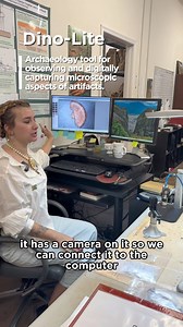 8.1K views · 209 reactions |  Ever wonder how Monticello’s archaeology team studies the smallest details on artifacts? Lab analyst Miranda is showing off the Dino-Lite, a digital microscope that lets us zoom in on the microscopic marks, textures, and materials that help us better understand life at Monticello. Take an up-close look with us, and follow Archaeology at Monticello for more! | Thomas Jefferson's Monticello | Facebook