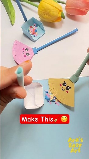 DIY Origami 🧹 easy paper craft idea ‪@ArasEasyArt‬ #viral #shorts #trending