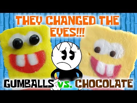 SpongeBob Popsicle - Old Gumball Eyes vs New Chocolate Eyes Taste Test
