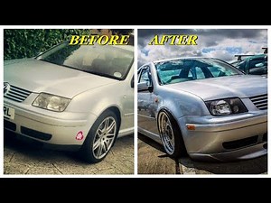 Bagged VW Bora Jetta MK4 on OZ Rims Transformation in 3 minutes Project Car Transformation