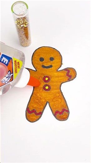 Learn How to Color Gingerbread Cookie with Glitter 🎨✨ #color #glitterart #colorfulcreativekids