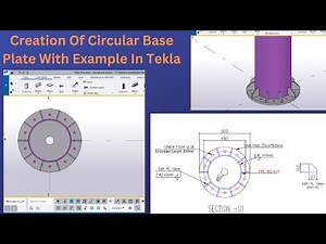 Circular Base Plate Creation | Tekla Structures | With Example | BIMINDC | Tamil