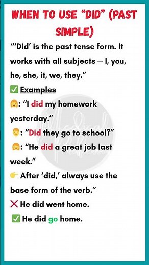 When to Use “Did” in English Grammar | Past Simple Made Easy ✅