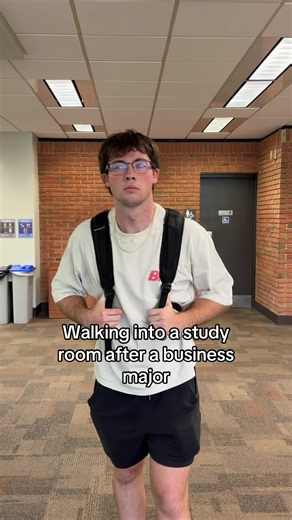 Walking into a study room after a business major