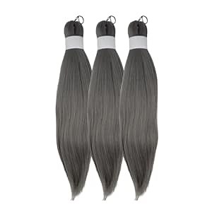 Grey Braiding Hair Pre Stretched 16 Inch Braiding Hair Short Synthetic Box Braids Hair for Braiding