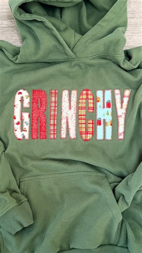 Missy Luukkonen on Instagram: "Make this darling holiday sweatshirt! The pattern & free tutorial is ready for you!! Make either grinchy or holly jolly! We can also print and ship the templates to you if you would like! Comment below with the word Grinchy and l will send you all of the details! #sewingproject #machineappliqué #grinch #grinchy"