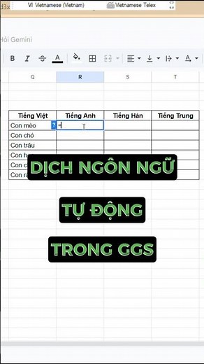 Hướng dẫn cách dịch ngôn ngữ tự động trong Google Sheets
