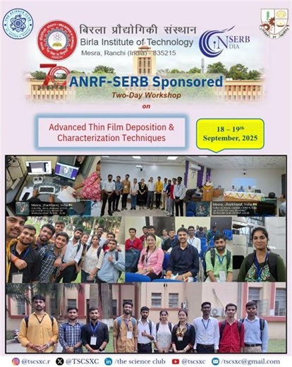 Advanced thin film deposition & characterisation Techniques || TSC AT BIT MESRA (18T-19TH SEPT)