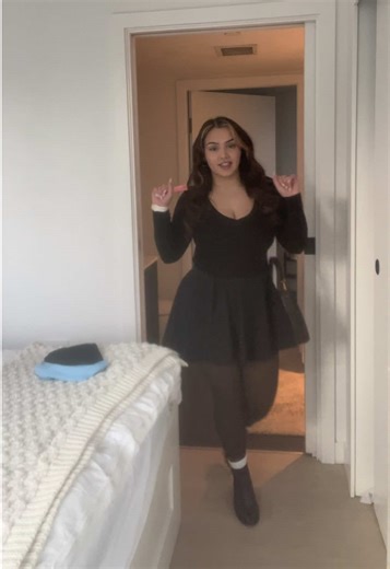 Winter Fits for Work (hostess edition) #grwm #blackfit #ootn #fleecies #fleeciestights