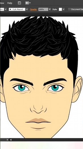 How create a vector face // beginners tutorial#art #trending #shortsfeed #shorts #viralvideo #viral