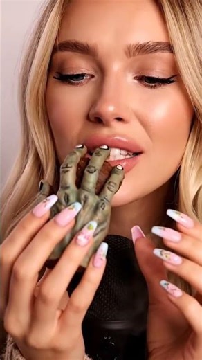 “Listen 👂 to the zombie fingers sounds🧟‍♂️”#relaxingasmr #asmr #asmrtriggers #mukbang