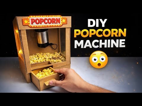 👉 DIY Cardboard Popcorn Machine 🍿 | Real Working Mini Popcorn Maker at Home 😳