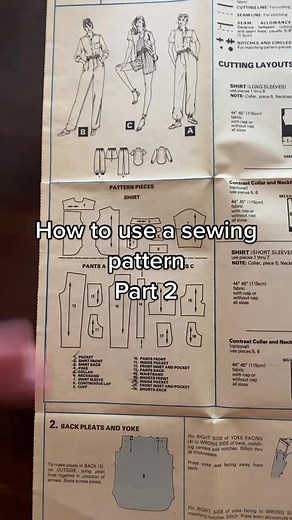 How to use a sewing pattern, part 2! This part discusses how to cut out your pattern pieces, how to adjust a pattern piece for length, and how to read pattern instructions. Comment below if you have any questions! #sewing #sewingblog #diysewing #sewingpattern #howtosew #crafty #crafter #craftblog #sewingshirt #sewingpants #coastalgrandmother