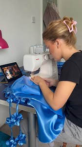 Upcycling a damaged vintage prom dress 👗 • I got this dress secondhand and I fell in love with the fabric and the colour. I thought that I could make something unique and elegant out of it. • When looking at this dress more closely, it became a bigger project than expected due to the highly damaged and marked fabric I was working with. • But I was excited to take on this challenge and I was very determined to create my vision and I am so happy with the end result. #sewing #upcycling #sewinginst