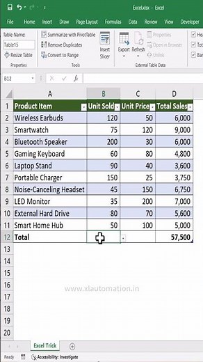 No More Manual Math — Let the Table Speak #excel #excelforbeginners #exceltips #office
