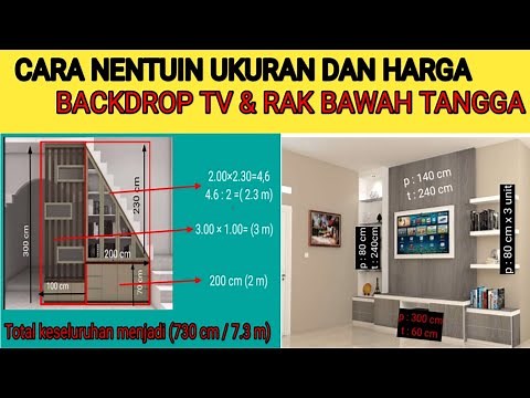 #mebelminimalis #tutorial || CARA NENTUIN UKURAN & HARGA BACKDROP TV DAN RAK BAWAH TANGGA