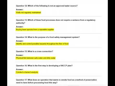 ServSafe Ch 10 + 11 (8th Ed ) Exam Questions