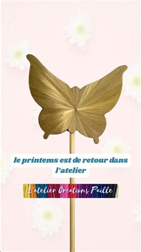 Décoration de plante en paille pour une brillance naturelle #printemps #fleurs #papillon