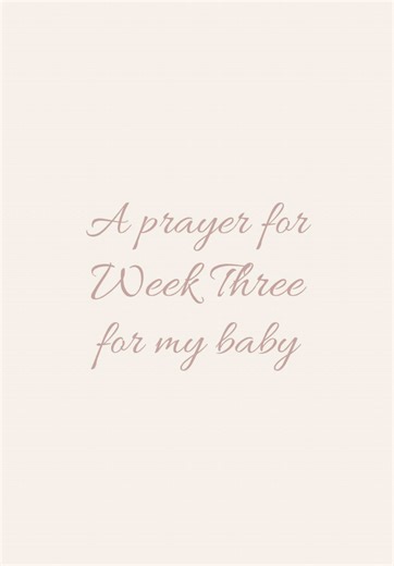 Week Three 🤍 A prayer for this sacred beginning. From one expecting mother to another, may you feel peace from the Lord in every step of the journey. ✨ Save this for when you need a moment of stillness. 🕊️Tag a mama who is walking this path with you. #thematernityloft #Week3 #PregnancyPrayer #ChristianMama #prayer