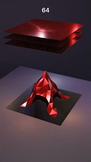 1 Million Cloth Simulation | Red Fabric vs Cone