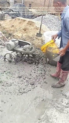 DIY Rotating Concrete Mixer Scrap Motor Powered Rake Blends Mortar On Site