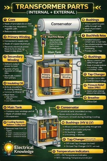 Transformer parts explain #vi #engineer #electricity #electrical #share