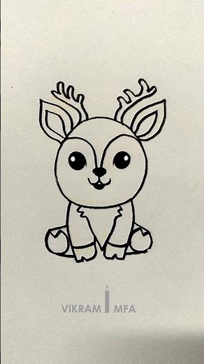 How to draw a deer / simple deer drawing step by step / deervout line drawing
