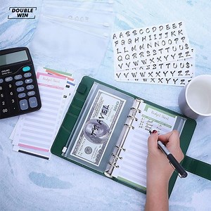 [Hot Item] A6 Cash Envelope Money Saving Organizer Budget Binder, A6 PU Leather Budget Binder Notebook Planner Folder with Envelopes