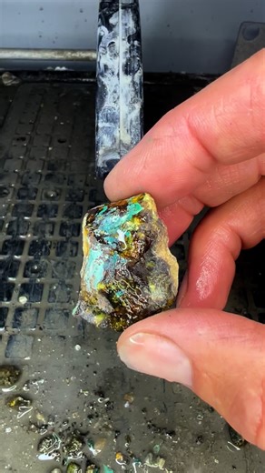 Some beautiful colors in this rock I found out in the wild. 💚🤎💛 . #lapidary #art #artist #jewelrydesigner #jewelry #jewelryaddict #outside #found #jewellery #hiking outdoors #letsgoexploring | Scott Whitaker