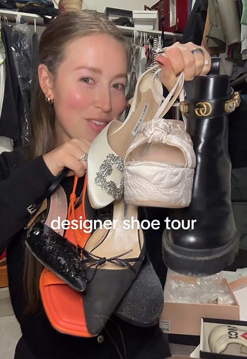 which one is your fav?! this is reminding me i need to wear all of these more😅 #designer #designershoes #shoes #fashion #fyp @SAINT LAURENT @Dior @Prada @FRAME BRAND @Gucci @Loeffler Randall @Manolo Blahnik @Ralph Lauren