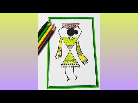 How To Draw Warli Art Painting| Tribal Art| Warli Painting For Beginners #warliart